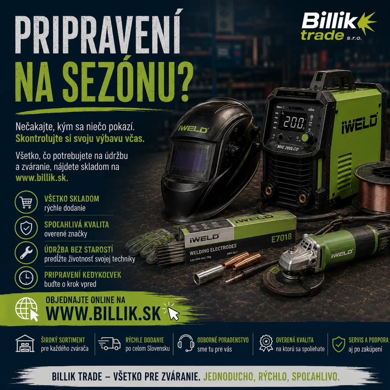 Svářecí invertory a technika Billik Trade — MIG, TIG, MMA